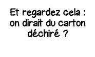 Et regardez cela : on dirait du carton déchiré  