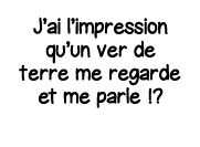 J ai l impression qu un ver de terre me regarde et me parle   