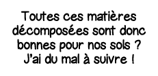 Toutes ces matières décomposées sont donc bonnes pour nos sols   J ai du mal à suivre  