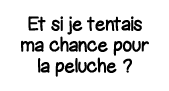 Et si je tentais ma chance pour la peluche  