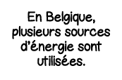 En Belgique, plusieurs sources d énergie sont utilisées 