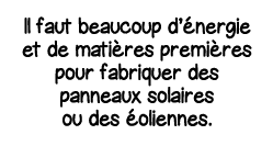 Il faut beaucoup d énergie et de matières premières pour fabriquer des panneaux solaires ou des éoliennes 