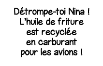 Détrompe-toi Nina   L huile de friture est recyclée en carburant pour les avions  