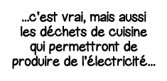    c est vrai, mais aussi les déchets de cuisine qui permettront de produire de l électricité   