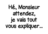 Hé, Monsieur attendez, je vais tout vous expliquer   