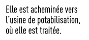 Elle est acheminée vers l usine de potabilisation, où elle est traitée 
