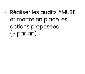 • R aliser les audits AMURE et mettre en place les actions propos es (5 par an) 