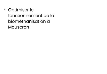 • Optimiser le fonctionnement de la biom thanisation  Mouscron