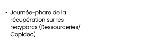 • Journ e phare de la r cup ration sur les recyparcs (Ressourceries/Copidec)