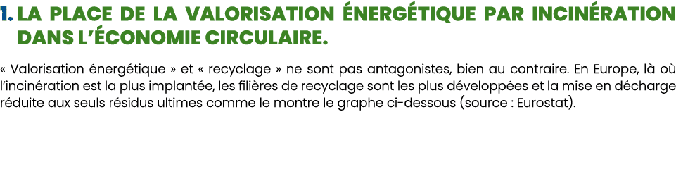 1. La place de la valorisation nerg tique par incin ration dans l’ conomie circulaire. « Valorisation  nerg tique » ...