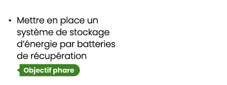 • Mettre en place un syst me de stockage d’ nergie par batteries de r cup ration ￼