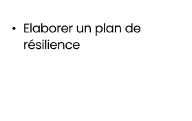 • Elaborer un plan de r silience