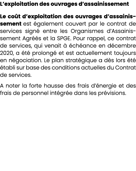 L’exploitation des ouvrages d’assainissement Le co t d’exploitation des ouvrages d’assainissement est galement couve...