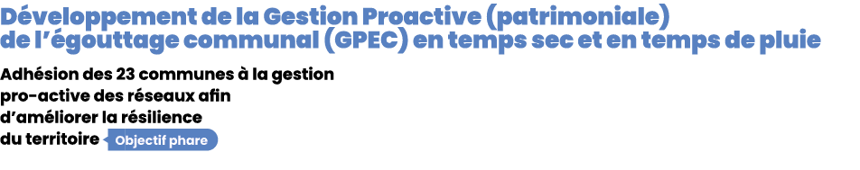 D veloppement de la Gestion Proactive (patrimoniale) de l’ gouttage communal (GPEC) en temps sec et en temps de pluie...