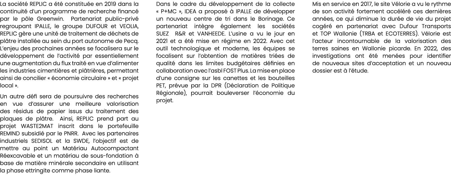 La soci t REPLIC a  t  constitu e en 2019 dans la continuit  d’un programme de recherche financ  par le p le Greenwi...