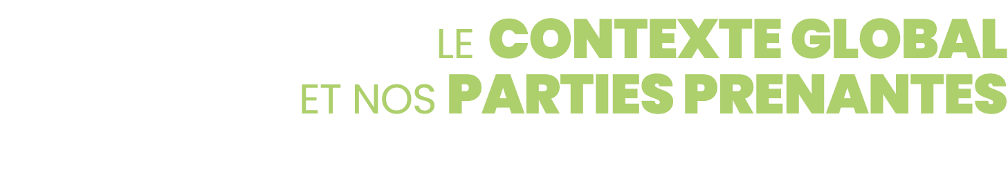 Le contexte global et nos parties prenantes 