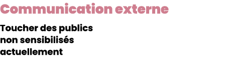 Communication externe Toucher des publics non sensibilis s actuellement