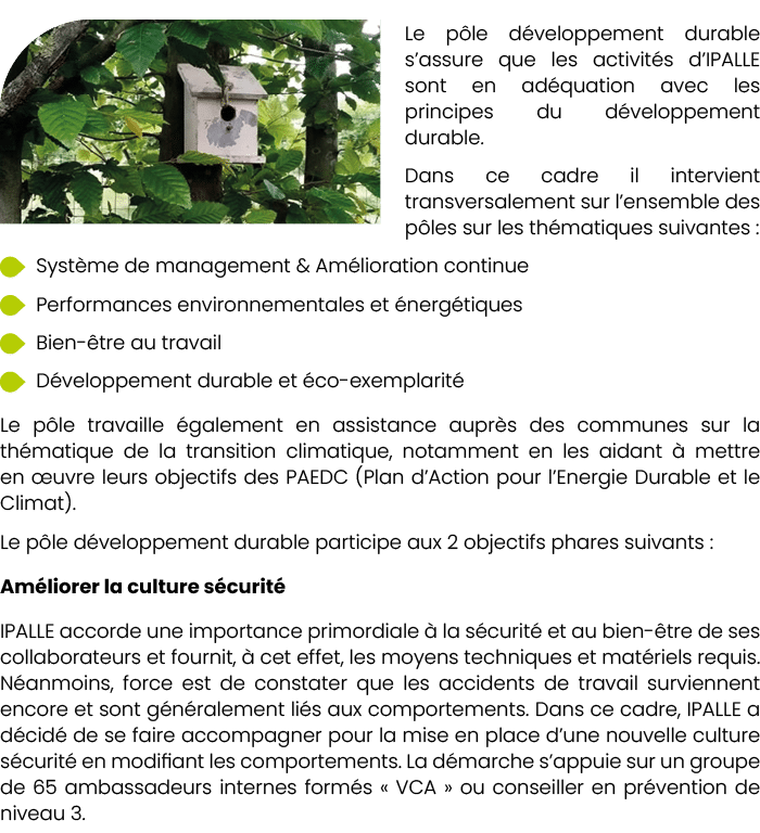 ￼Le p le d veloppement durable s’assure que les activit s d’IPALLE sont en ad quation avec les principes du d veloppe...