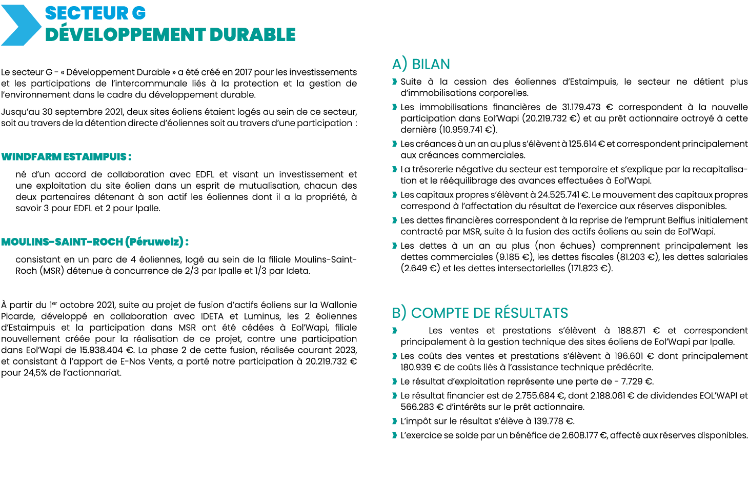   SECTEUR G Développement Durable   Le secteur G -   Développement Durable   a été créé en 2017 pour les investisseme   